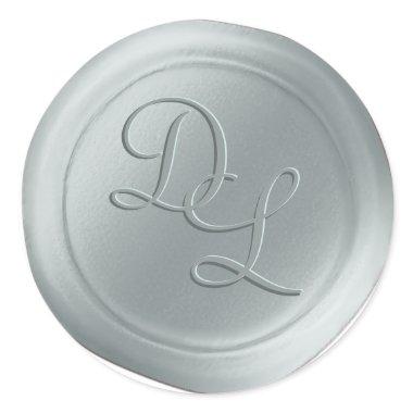 Frost Blue 2 Letter Monogram Wax Seal Stickers