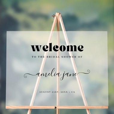 Frosted Retro Script Modern  Welcome Acrylic Sign