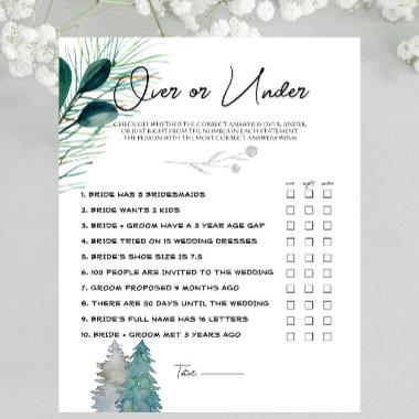 Frosted Winter -Silver- Bridal Over or Under Game