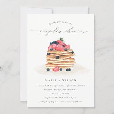 Fruit Pancake Watercolor Couples Shower Invite