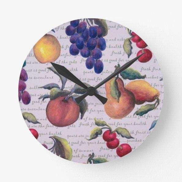 fruits round clock