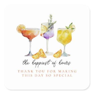 Fruity Drinks  Thank You Square Sticker