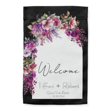 Fuchsia and Lavender Floral Arch  Garden Flag