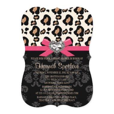 Fuchsia Bow Leopard Print Faux Bling