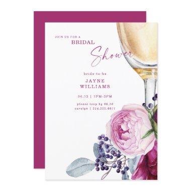Fuchsia Floral Champagne Elegant