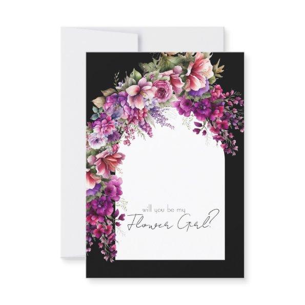 Fuchsia Lavender Floral Arch Bridal Party Proposal