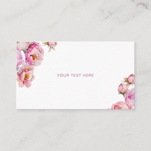 Fuchsia pink peony custom text enclosure Invitations