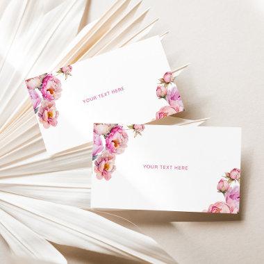 Fuchsia pink peony custom text enclosure