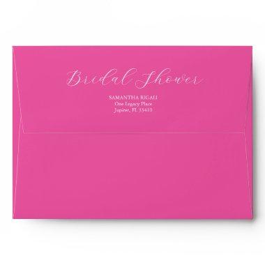 Fuchsia Tropical Floral Custom Bridal Shower Envelope