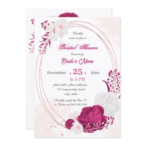 fuchsia & white floral geometric