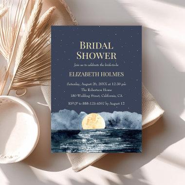 Full Moon on Lake Bridal Shower Invitations