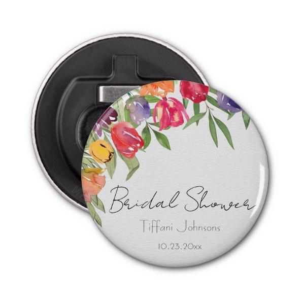 Fun and Bright Tulips and Greenery Bridal Shower Bottle Opener