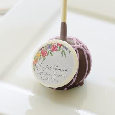 Fun and Bright Tulips and Greenery Bridal Shower Cake Pops
