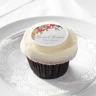 Fun and Bright Tulips and Greenery  Edible Frosting Rounds