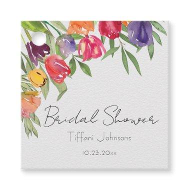 Fun and Bright Tulips and Greenery Bridal Shower Favor Tags