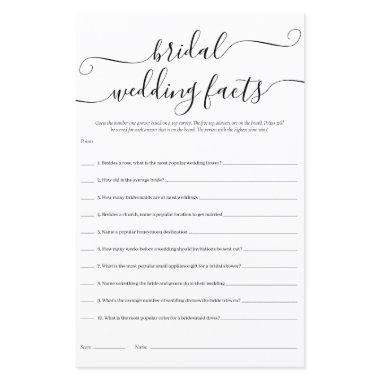 Fun Bridal Wedding Facts Shower Game