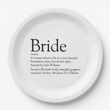 Fun Bride Definition  Modern Paper Plates
