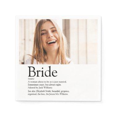 Fun Bride Definition Bridal Shower Photo Napkins