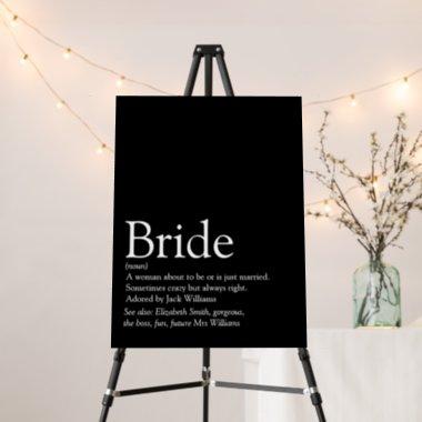 Fun Bride Definition Bridal Shower Sign