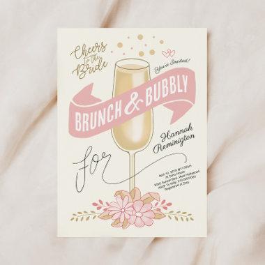 Fun Brunch and Bubbly Bridal Shower Invitations
