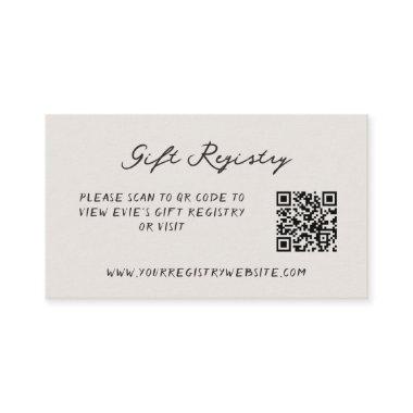 Fun Casual Handwritten Gift Registry QR Code Enclosure