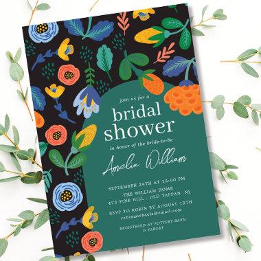Fun Colorful Floral Bridal Shower Invitations