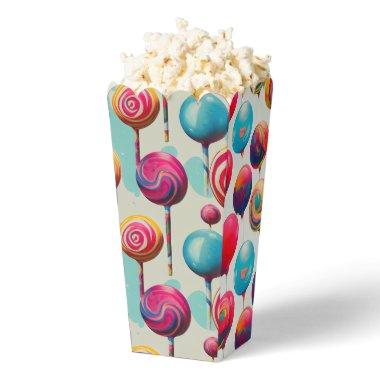 Fun Colorful Lollipops Popcorn Favor Boxes