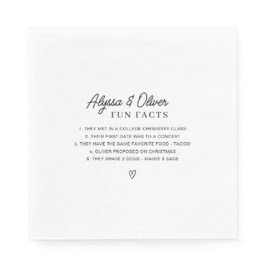 Fun Facts About The Couple Wedding Napkins