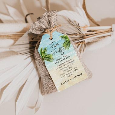Fun Facts Beach Wedding  Favor Tags