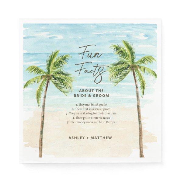 Fun Facts Beach Wedding  Napkins