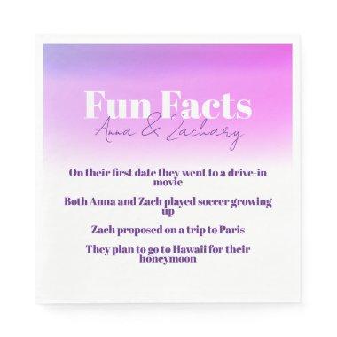 Fun Facts Purple Bridal Shower Napkins