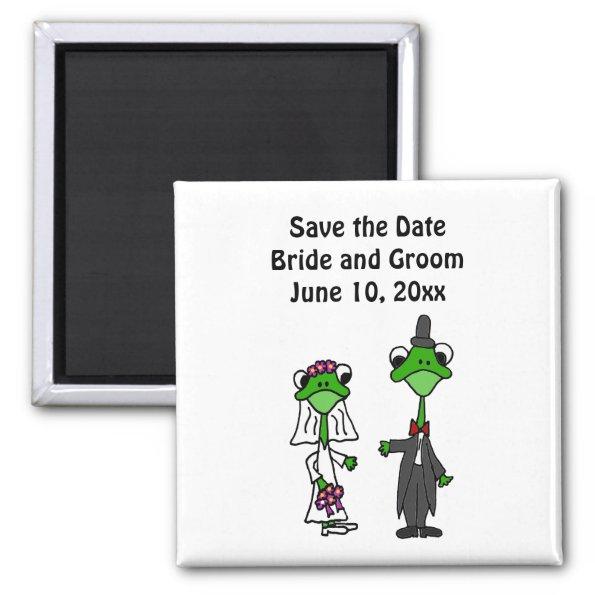 Fun Frog Bride and Groom Wedding Design Magnet