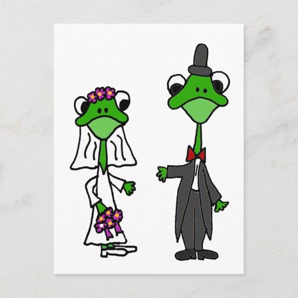 Fun Frog Bride and Groom Wedding Design PostInvitations