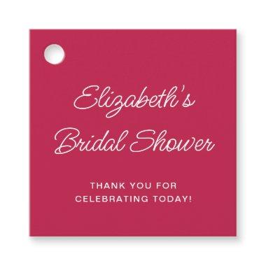 Fun Hand Drawn Cocktail Pattern Pink Bridal Shower Favor Tags