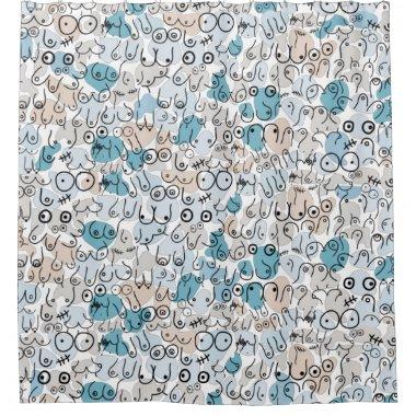 Fun humor blue mum shower curtain