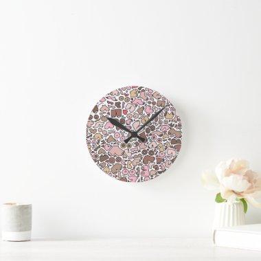 Fun humor neutral breast pattern round clock
