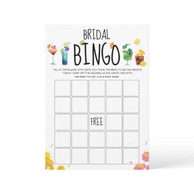 Fun & Modern Colorful Cocktails Bingo Game Invitations