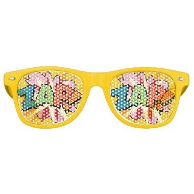 Fun Modern Colorful Comic Book ZAP Retro Sunglasses