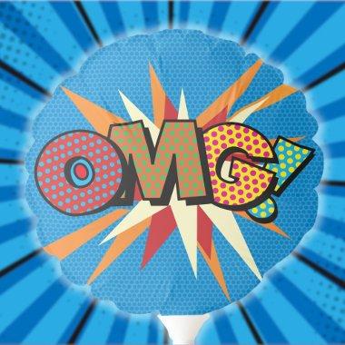Fun Modern Cool Comic Book OMG Balloon