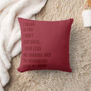 Fun Naughty Funny Valentines Day Wedding Pillow
