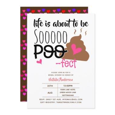 Fun POOP Emoji Life Is Poofect Love Bridal Showe Invitations