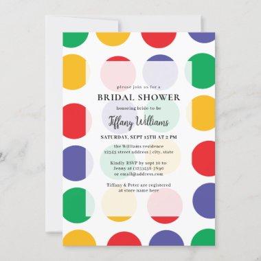 Fun Retro Bright and Colorful Bridal Shower Invitations