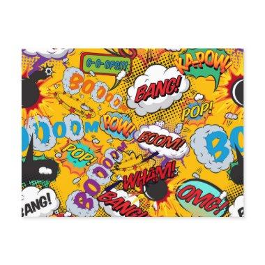 Fun Retro Comic Book Pop Art Explosions Announcement PostInvitations