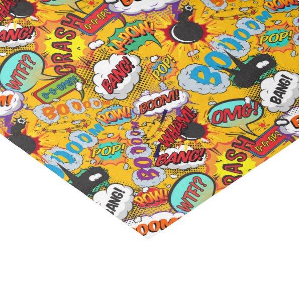 Fun Retro Comic Book Pop Art Explosions Tissue Paper