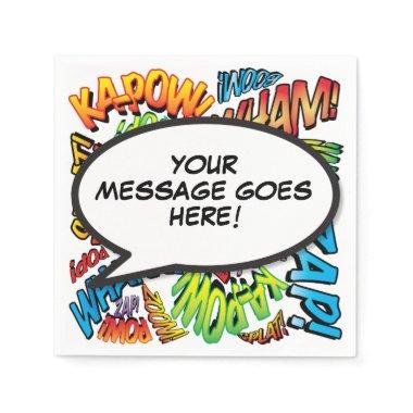 Fun Retro Comic Book Speech Bubble Napkins