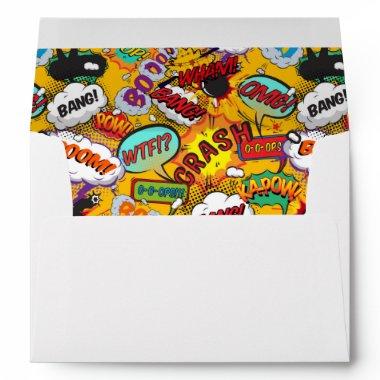 Fun Retro Typographic Comic Book Pop Art Envelope