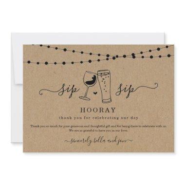 Fun Sip Sip Hooray Wine Beer Toast Thank You Invitations