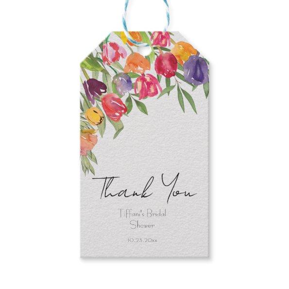 Fun Tulips and Greenery Bridal Shower Thank You Gift Tags