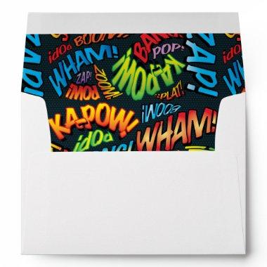 Fun Typographic Modern Comic Book Return Address Envelope