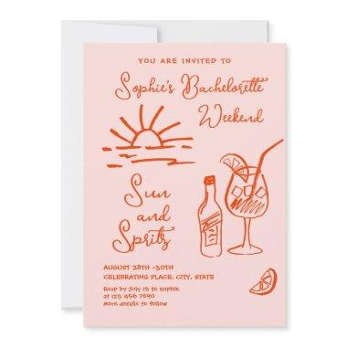 Funky Hand Drawn Scribble Retro Bachelorette Party